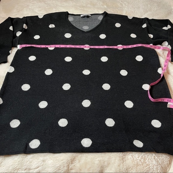 Eloquii Black White Polka Dot Sweater Size 26/28 - Picture 8 of 9